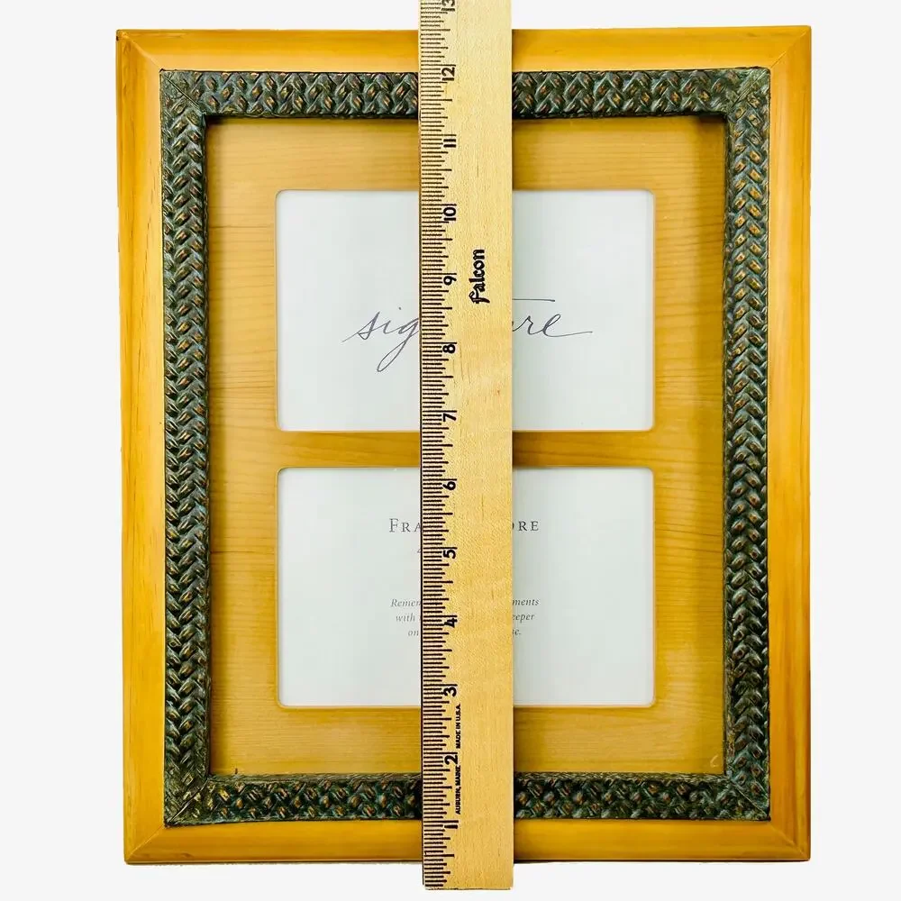Hallmark Signature Natural‎ Wood & Metal Frame 4x6 Photo Duo